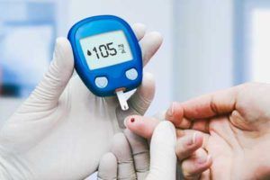 Checking blood glucose with a glucometer