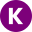 Small purple circle icon with a white K for Keto in the middle.