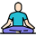 Icon of a person exercising doing yoga